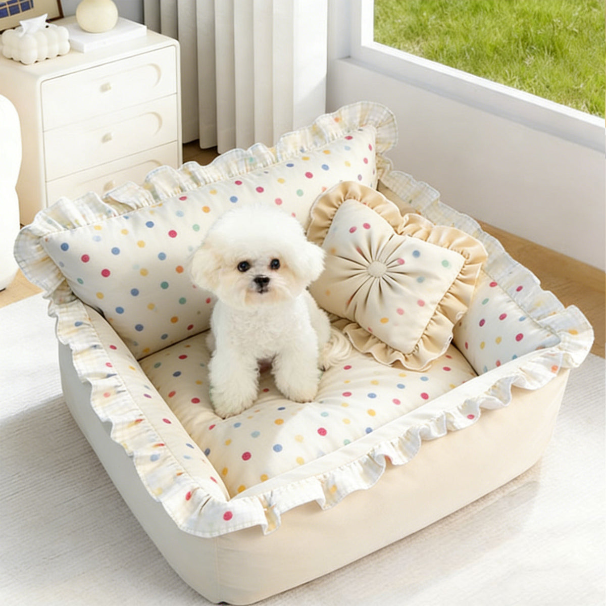 Cama para perro suave, desenfundable y lavable