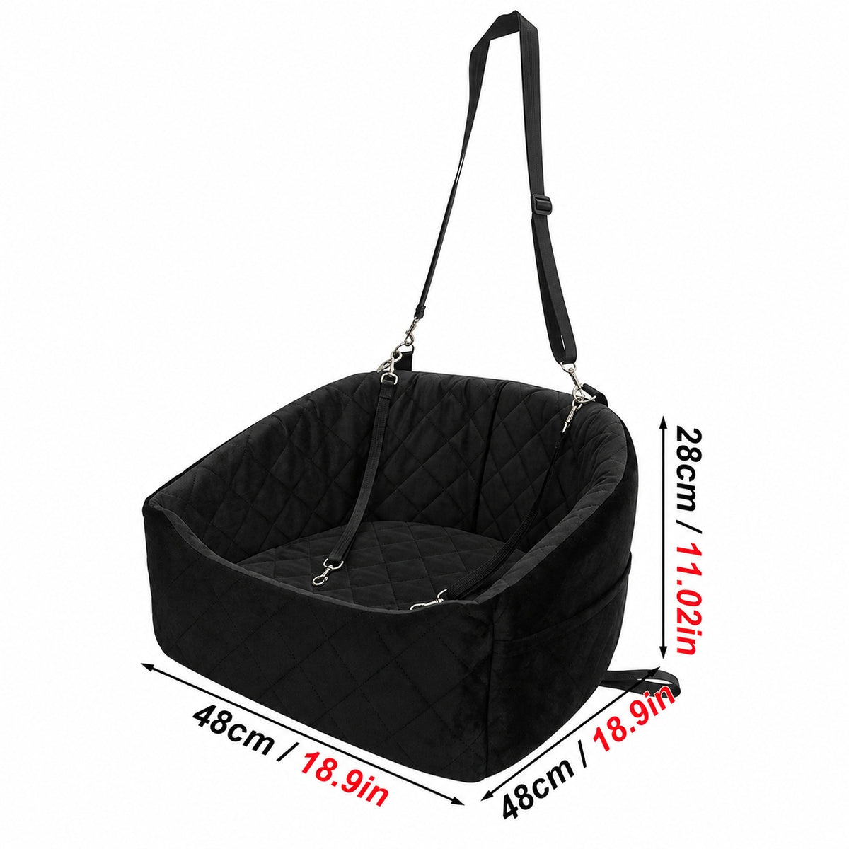Asiento de coche acolchado para perro o gato